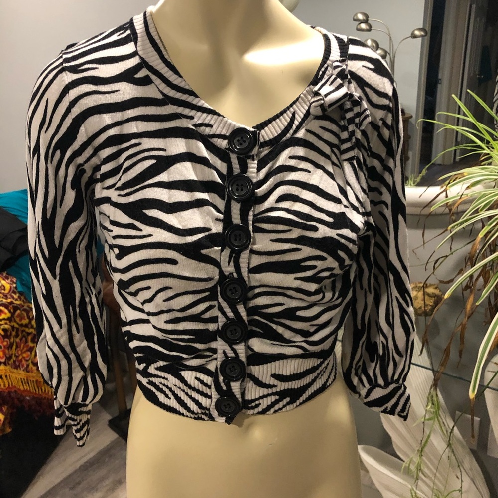 Zebra striped cardigan